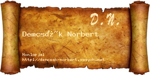 Demcsák Norbert névjegykártya