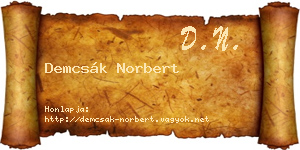Demcsák Norbert névjegykártya