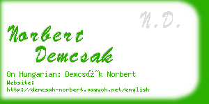 norbert demcsak business card